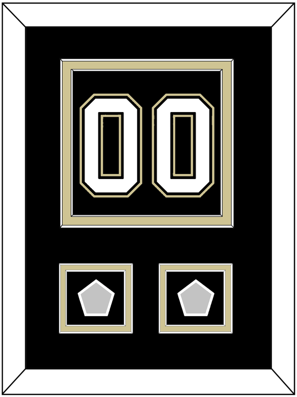 Pittsburgh Number (Back) & 2 Stanley Cup Champions Patches - Home Black (2007-2016) - Double Mat 2