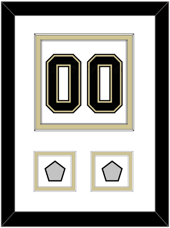 Pittsburgh Number (Back) & 2 Stanley Cup Champions Patches - Road White (2007-2016) - Double Mat 1