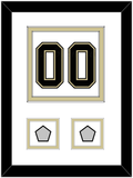 Pittsburgh Number (Back) & 2 Stanley Cup Champions Patches - Road White (2007-2016) - Double Mat 1