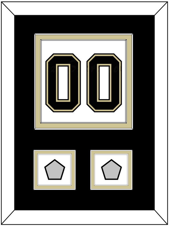 Pittsburgh Number (Back) & 2 Stanley Cup Champions Patches - Road White (2007-2016) - Double Mat 2