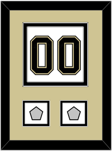 Pittsburgh Number (Back) & 2 Stanley Cup Finals Patches - Road White (2007-2016) - Double Mat 3