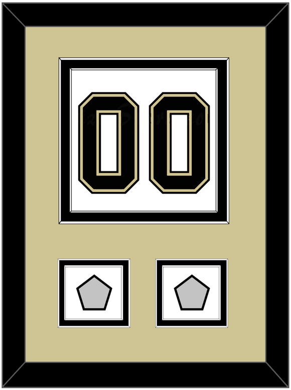 Pittsburgh Number (Back) & 2 Stanley Cup Champions Patches - Road White (2007-2016) - Double Mat 3