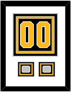 Pittsburgh Number (Back) & 2 Stanley Cup Champions Patches - Road Black (1988-1992) - Triple Mat 1