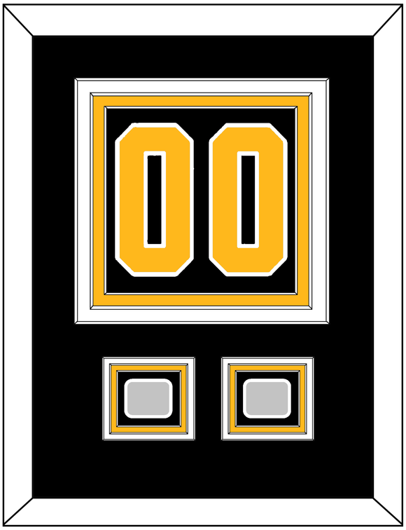 Pittsburgh Number (Back) & 2 Stanley Cup Champions Patches - Road Black (1988-1992) - Triple Mat 2