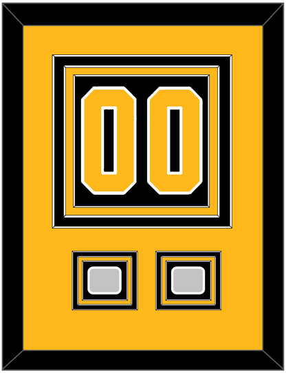 Pittsburgh Number (Back) & 2 Stanley Cup Finals Patches - Home Black - Premier Tier 3