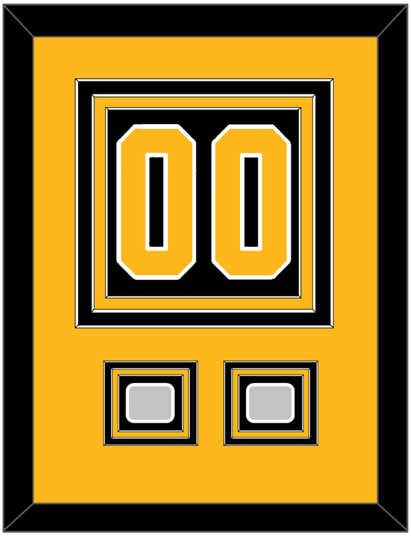 Pittsburgh Number (Back) & 2 Stanley Cup Finals Patches - Home Black - Triple Mat 3