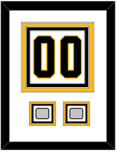 Pittsburgh Number (Back) & 2 Stanley Cup Finals Patches - Home White (1988-1992) - Triple Mat 1