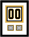 Pittsburgh Number (Back) & 2 Stanley Cup Champions Patches - Road White - Triple Mat 1