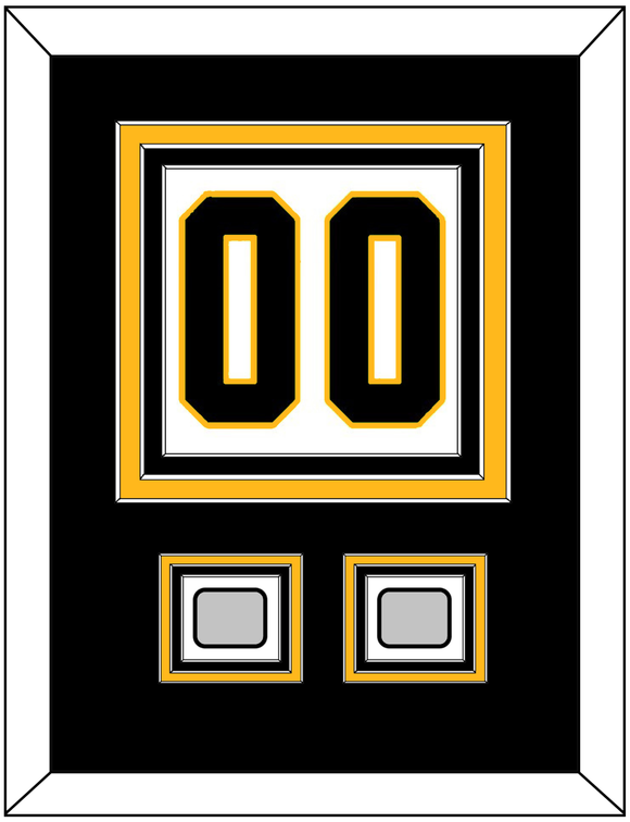 Pittsburgh Number (Back) & 2 Stanley Cup Finals Patches - Home White (1988-1992) - Triple Mat 2