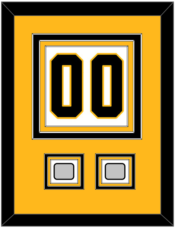 Pittsburgh Number (Back) & 2 Stanley Cup Finals Patches - Home White (1988-1992) - Triple Mat 3