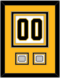 Pittsburgh Number (Back) & 2 Stanley Cup Champions Patches - Road White - Triple Mat 3