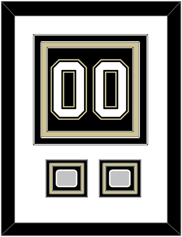 Pittsburgh Number (Back) & 2 Stanley Cup Champions Patches - Home Black (2007-2016) - Triple Mat 1