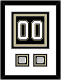 Pittsburgh Number (Back) & 2 Stanley Cup Champions Patches - Home Black (2007-2016) - Triple Mat 1