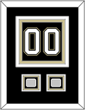 Pittsburgh Number (Back) & 2 Stanley Cup Champions Patches - Home Black (2007-2016) - Triple Mat 2