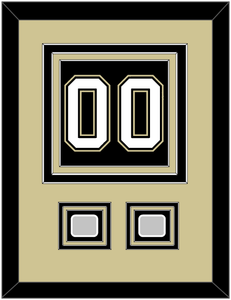 Pittsburgh Number (Back) & 2 Stanley Cup Champions Patches - Home Black (2007-2016) - Triple Mat 3