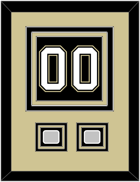 Pittsburgh Number (Back) & 2 Stanley Cup Champions Patches - Home Black (2007-2016) - Triple Mat 3