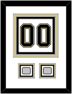 Pittsburgh Number (Back) & 2 Stanley Cup Finals Patches - Road White (2007-2016) - Triple Mat 1