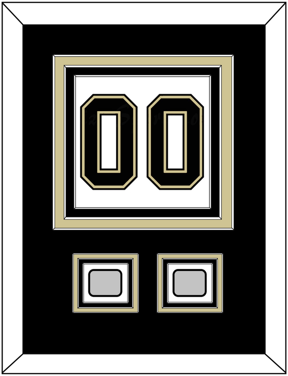 Pittsburgh Number (Back) & 2 Stanley Cup Finals Patches - Road White (2007-2016) - Triple Mat 2