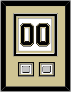 Pittsburgh Number (Back) & 2 Stanley Cup Champions Patches - Road White (2007-2016) - Triple Mat 3