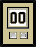 Pittsburgh Number (Back) & 2 Stanley Cup Champions Patches - Road White (2007-2016) - Triple Mat 3