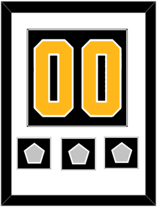 Pittsburgh Number (Back) & 3 Stanley Cup Finals Patches - Home Black - Single Mat 1