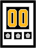 Pittsburgh Number (Back) & 3 Stanley Cup Finals Patches - Home Black - Single Mat 1