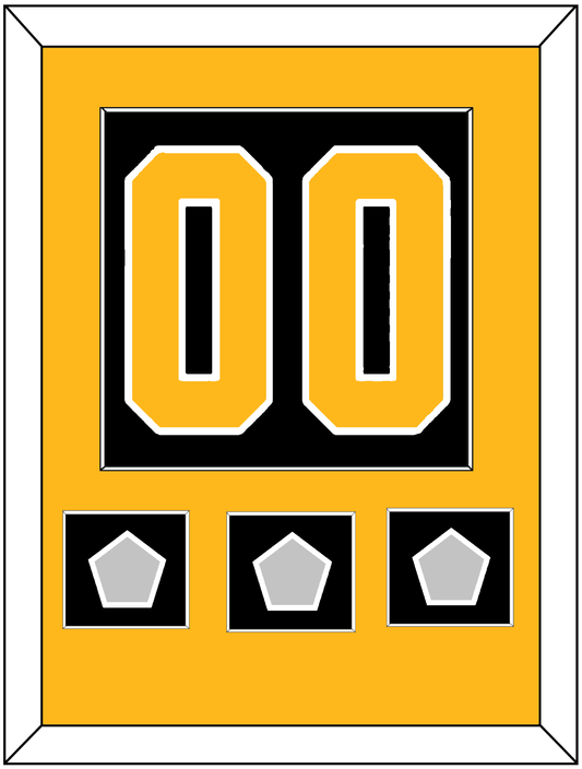 Pittsburgh Number (Back) & 3 Stanley Cup Finals Patches - Home Black - Essential Tier 2
