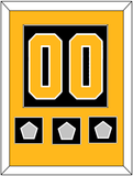 Pittsburgh Number (Back) & 3 Stanley Cup Finals Patches - Home Black - Single Mat 2