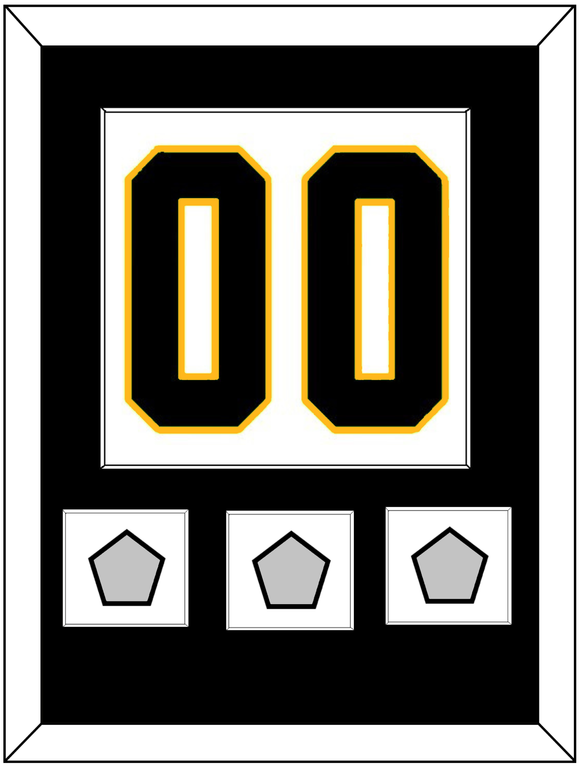 Pittsburgh Number (Back) & 3 Stanley Cup Champions Patches - Road White - Single Mat 1