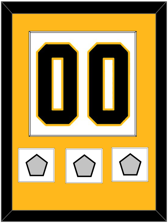 Pittsburgh Number (Back) & 3 Stanley Cup Finals Patches - Road White - Single Mat 2