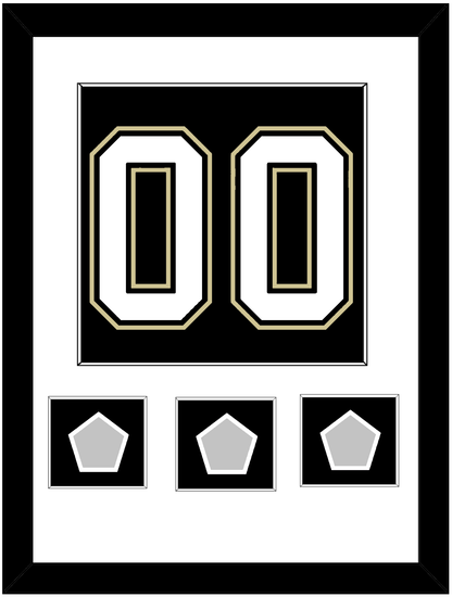 Pittsburgh Number (Back) & 3 Stanley Cup Champions Patches - Home Black (2007-2016) - Essential Tier 1