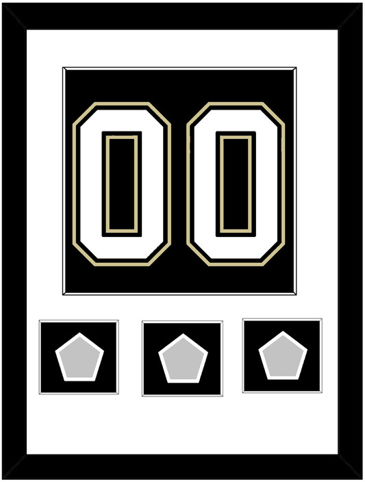 Pittsburgh Number (Back) & 3 Stanley Cup Champions Patches - Home Black (2007-2016) - Essential Tier 1