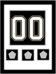 Pittsburgh Number (Back) & 3 Stanley Cup Champions Patches - Home Black (2007-2016) - Single Mat 1