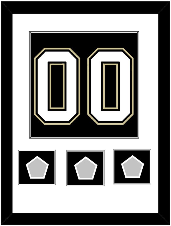 Pittsburgh Number (Back) & 3 Stanley Cup Champions Patches - Home Black (2007-2016) - Single Mat 1