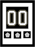 Pittsburgh Number (Back) & 3 Stanley Cup Champions Patches - Home Black (2007-2016) - Single Mat 1