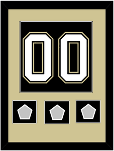 Pittsburgh Number (Back) & 3 Stanley Cup Finals Patches - Home Black (2007-2016) - Single Mat 2