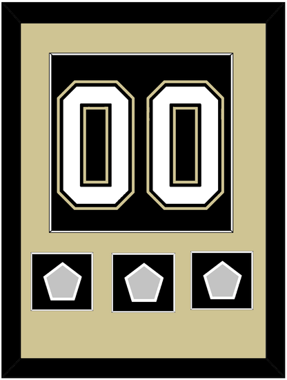 Pittsburgh Number (Back) & 3 Stanley Cup Champions Patches - Home Black (2007-2016) - Essential Tier 2