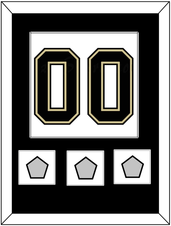 Pittsburgh Number (Back) & 3 Stanley Cup Finals Patches - Road White (2007-2016) - Single Mat 1