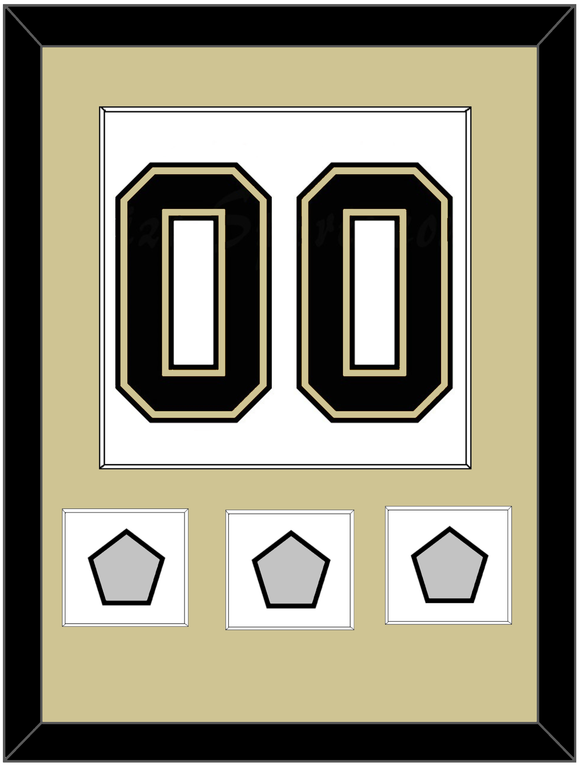 Pittsburgh Number (Back) & 3 Stanley Cup Champions Patches - Road White (2007-2016) - Single Mat 2