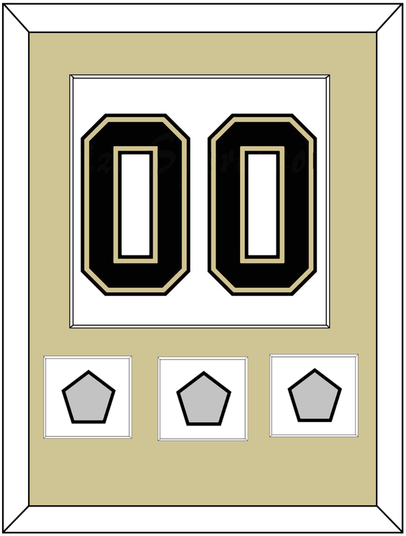 Pittsburgh Number (Back) & 3 Stanley Cup Finals Patches - Road White (2007-2016) - Single Mat 2