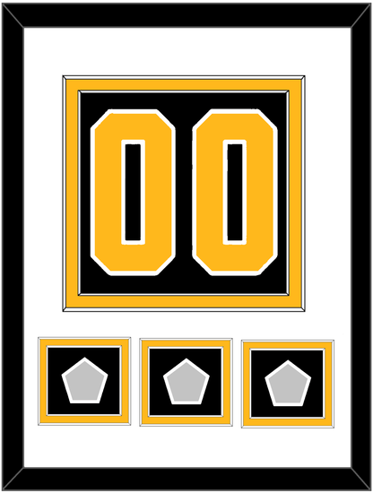 Pittsburgh Number (Back) & 3 Stanley Cup Champions Patches - Home Black - Signature Tier 1