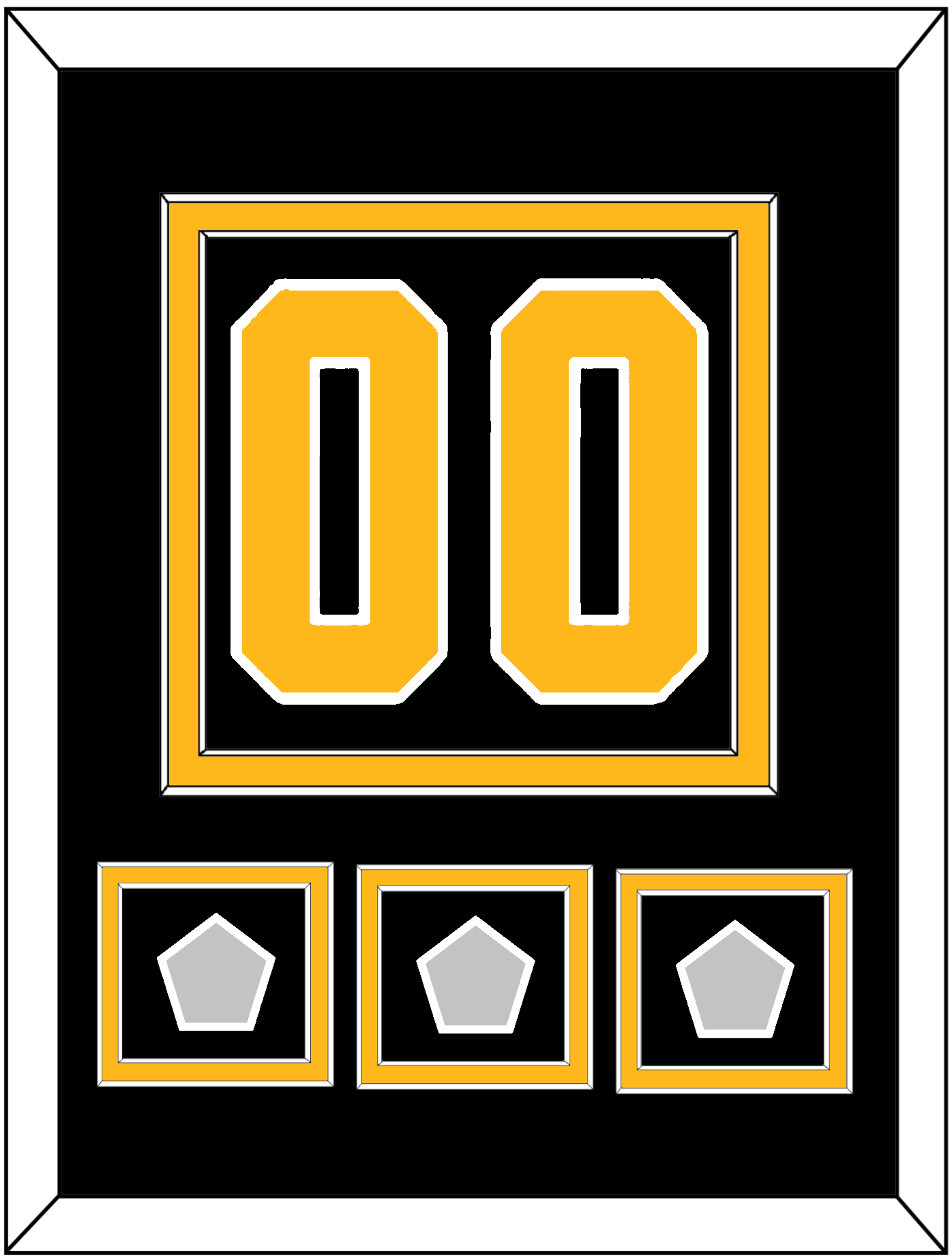 Pittsburgh Number (Back) & 3 Stanley Cup Champions Patches - Home Black - Signature Tier 2