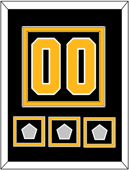 Pittsburgh Number (Back) & 3 Stanley Cup Champions Patches - Home Black - Signature Tier 2