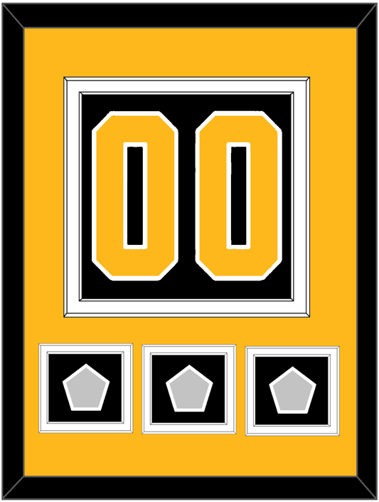 Pittsburgh Number (Back) & 3 Stanley Cup Finals Patches - Home Black - Signature Tier 3