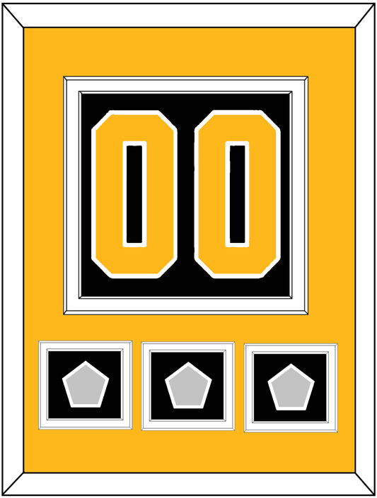 Pittsburgh Number (Back) & 3 Stanley Cup Finals Patches - Home Black - Signature Tier 3