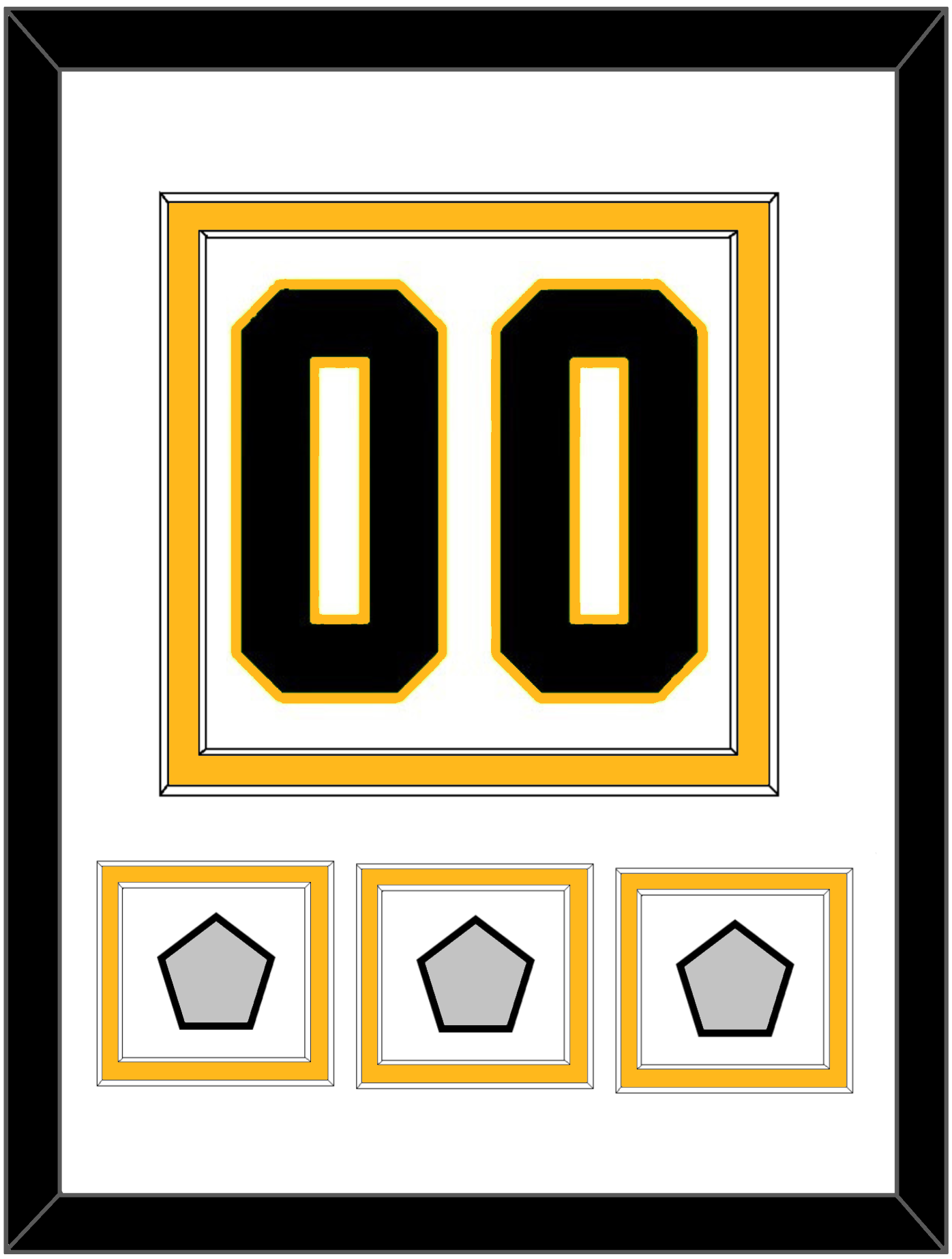 Pittsburgh Number (Back) & 3 Stanley Cup Finals Patches - Road White - Signature Tier 1