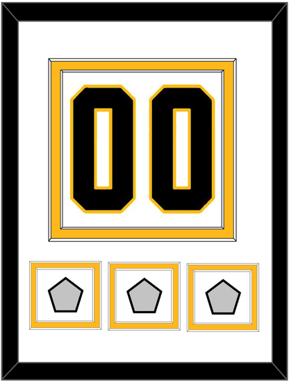 Pittsburgh Number (Back) & 3 Stanley Cup Finals Patches - Road White - Signature Tier 1
