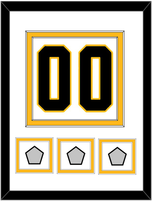 Pittsburgh Number (Back) & 3 Stanley Cup Finals Patches - Road White - Signature Tier 1