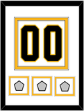 Pittsburgh Number (Back) & 3 Stanley Cup Finals Patches - Road White - Double Mat 1