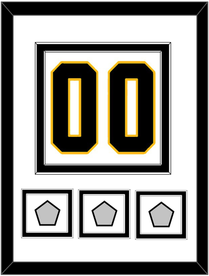 Pittsburgh Number (Back) & 3 Stanley Cup Champions Patches - Road White - Signature Tier 2